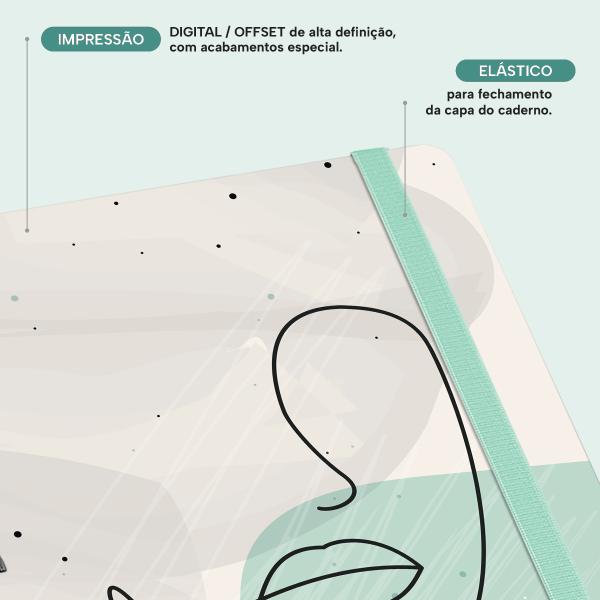 Caderno Premium Face Linear Pautado Verde 15x21cm 80 fls