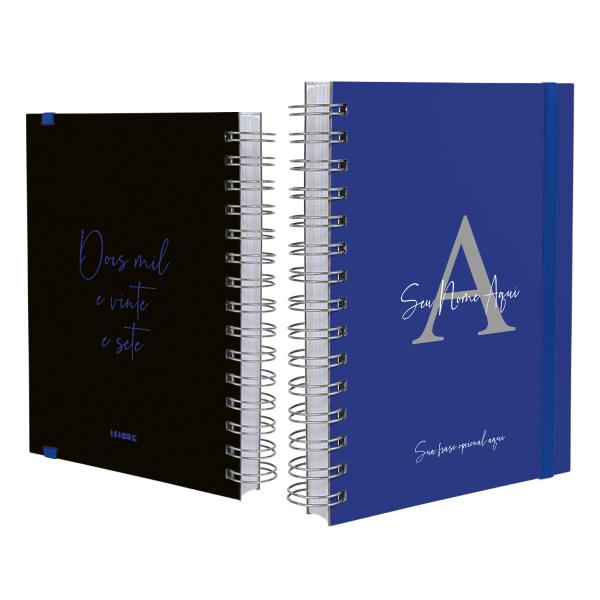 Agenda Plus Personalizada Moderna Letra Cores Azul Royal 2027