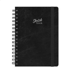 Caderno Premium Solid Touch Sketchbook Couro Preto