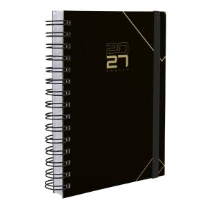 Agenda Plus Modern Executive Preto com Dourado