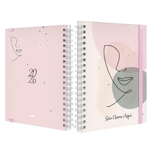 Agenda Planner Semanal Plus Personalizada Face Linear Rosa