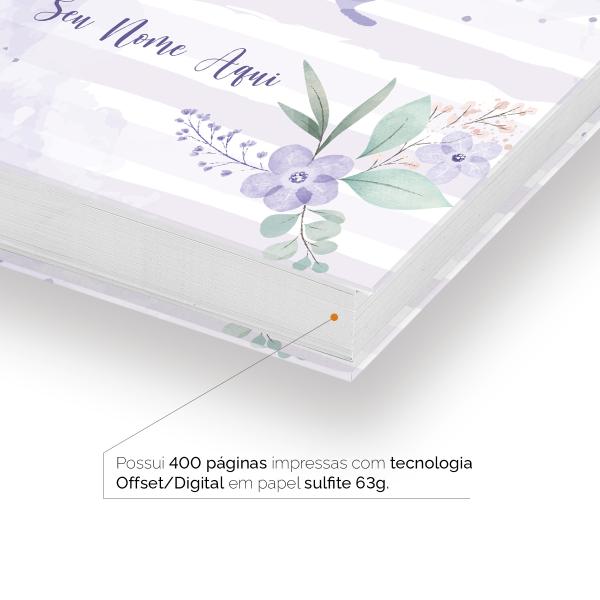 Agenda Comercial Personalizada Cabeleireira Flor Lilás