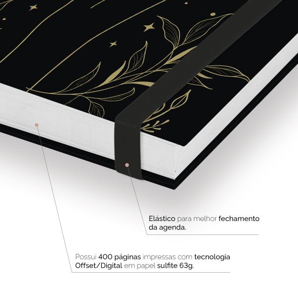 Agenda Comercial Plus Manicure Leaf Sublime Preto