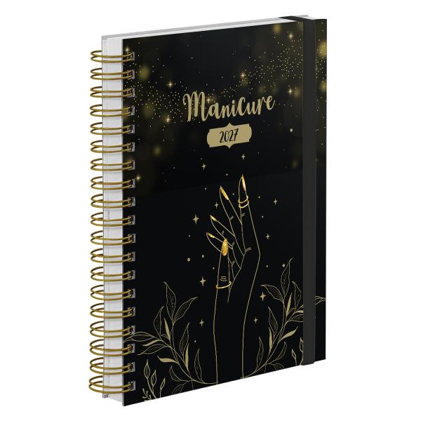 Agenda Comercial Plus Manicure Leaf Sublime Preto