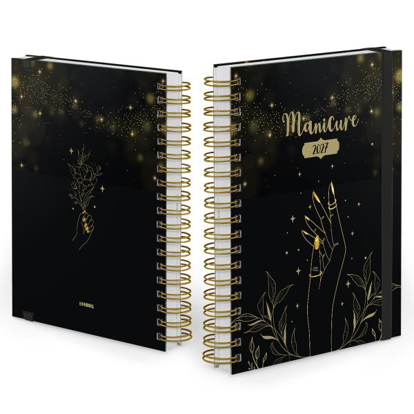 Agenda Comercial Plus Manicure Leaf Sublime Preto