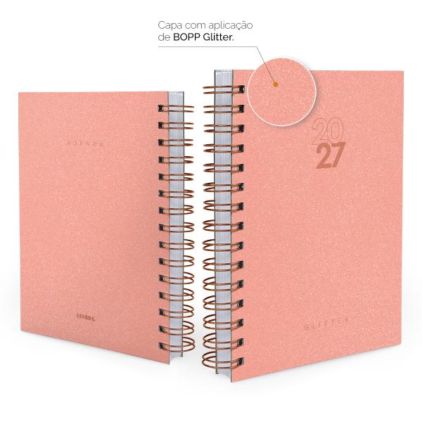 Agenda Solid Glitter Cores Pêssego 2027