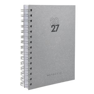 Agenda Solid Metallic Glitter Prata