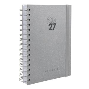 Agenda Plus Solid Metallic Glitter Prata
