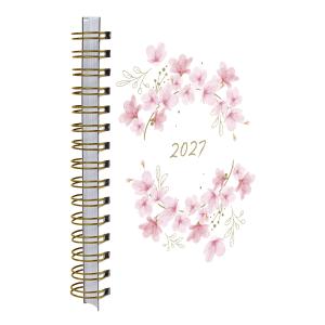 Agenda Floral Sakura Rosa Dourado