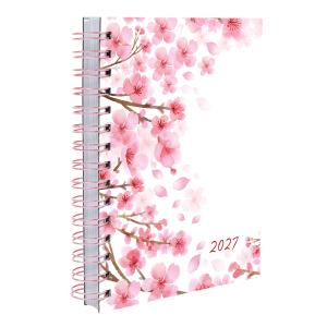 Agenda Capa Dura Floral Sakura Rosa