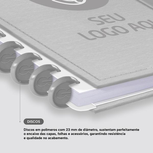 Iscool Disc Prime Personalizado G Seu Logo Aço Escovado Cinza