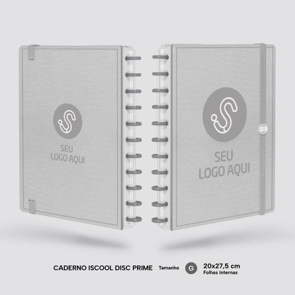 Iscool Disc Prime Personalizado G Seu Logo Aço Escovado Cinza