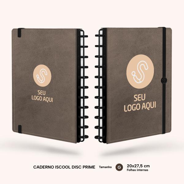 Iscool Disc Prime Personalizado G Seu Logo Aqui Couro Marrom