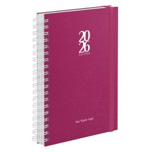 Agenda Diária Plus Personalizada Solid Glitter Pink