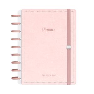 Planner De Disco Personalizado Iscool Disc Permanente Solid Touch Couro Rosa