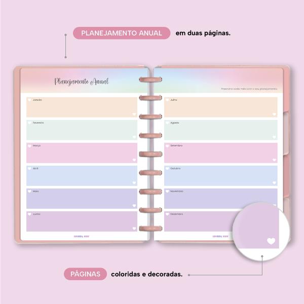 Planner De Disco Personalizado Iscool Disc Permanente Solid Touch Couro Rosa