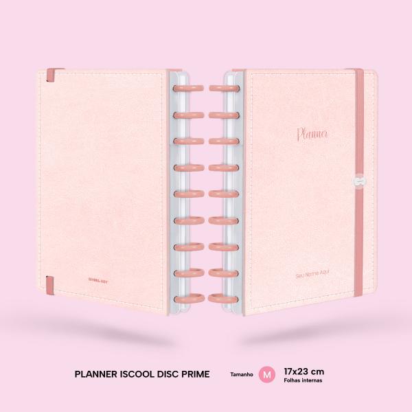 Planner De Disco Personalizado Iscool Disc Permanente Solid Touch Couro Rosa