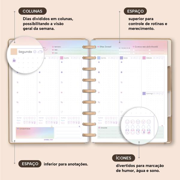 Planner De Disco Personalizado Iscool Disc Permanente Solid Colors Nude