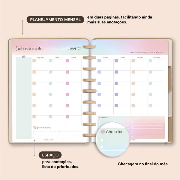 Planner De Disco Personalizado Iscool Disc Permanente Solid Colors Nude