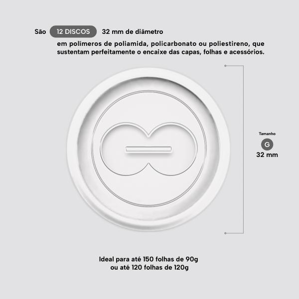 Disco 32 mm Branco - Caixa com 12 Unidades