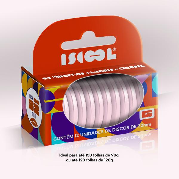 Disco 32 mm Rosa Claro - Caixa com 12 Unidades