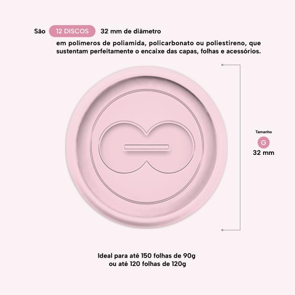 Disco 32 mm Rosa Claro - Caixa com 12 Unidades