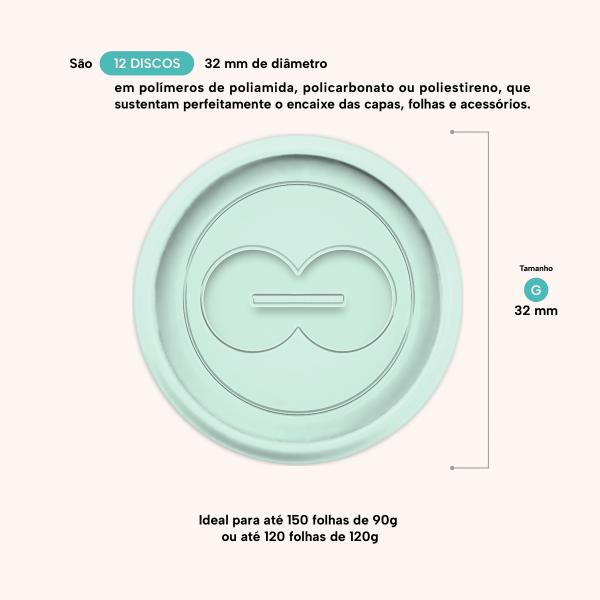 Disco 32 mm Turquesa - Caixa com 12 Unidades