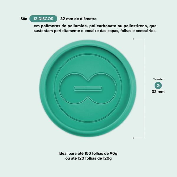 Disco 32 mm Verde - Caixa com 12 Unidades