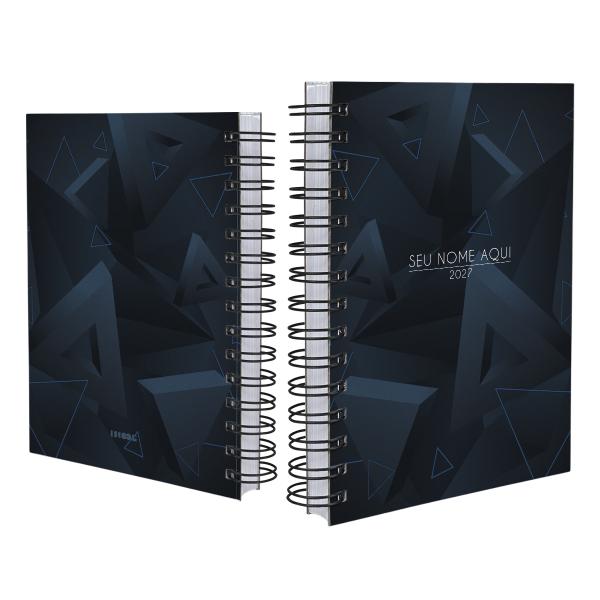 Agenda Personalizada Moderna Triângulos Azuis