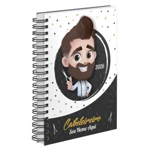Agenda Comercial Personalizada Cabeleireiro Cabelo Castanho