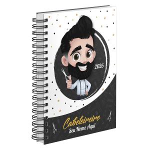 Agenda Comercial Personalizada Cabeleireiro Cabelo Preto