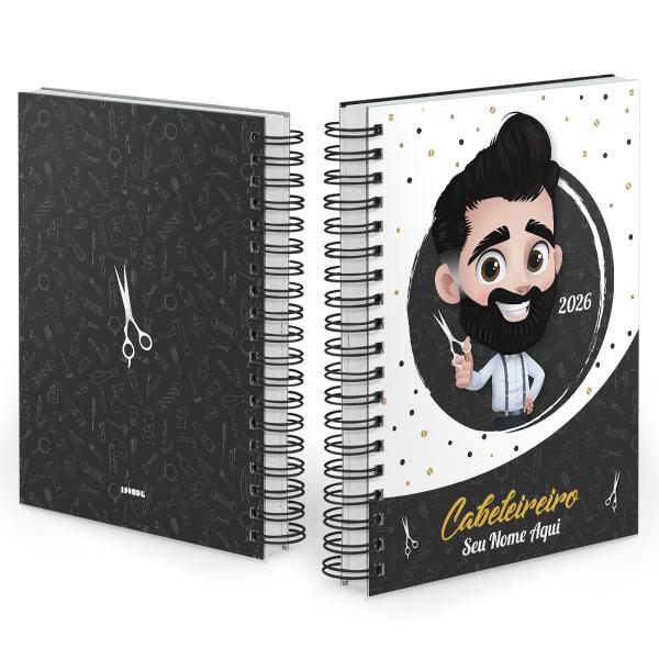 Agenda Comercial Personalizada Cabeleireiro Cabelo Preto