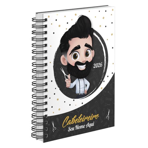 Agenda Comercial Personalizada Cabeleireiro Cabelo Preto