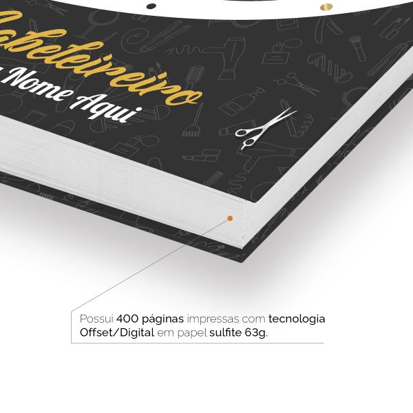 Agenda Comercial Personalizada Cabeleireiro Cabelo Preto
