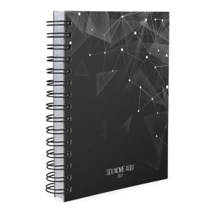 Agenda Personalizada Moderna Triângulos Tech Preta