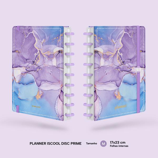 Iscool Disc Prime Planner Datado Mármore Lilás