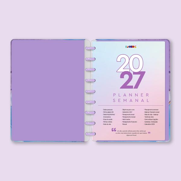Iscool Disc Prime Planner Datado Mármore Lilás