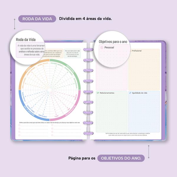 Iscool Disc Prime Planner Datado Mármore Lilás