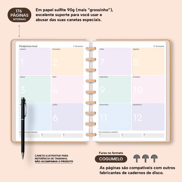 Iscool Disc Prime Planner Datado Solid Colors Nude