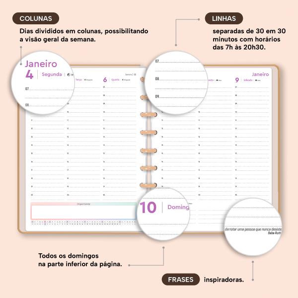 Iscool Disc Prime Planner Datado Solid Colors Nude