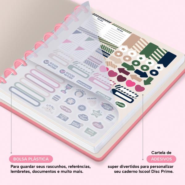 Iscool Disc Prime Planner Datado Solid Colors Rosa