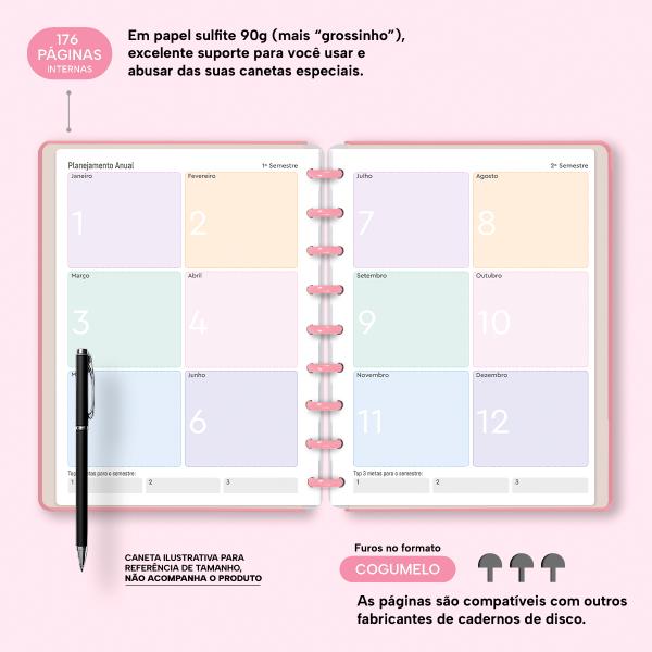Iscool Disc Prime Planner Datado Solid Colors Rosa