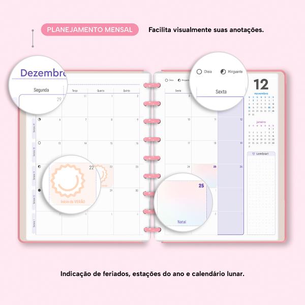 Iscool Disc Prime Planner Datado Solid Colors Rosa