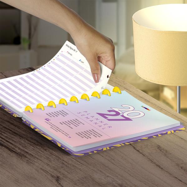 Iscool Disc Prime Planner Datado Glamour Color Leaves Roxo