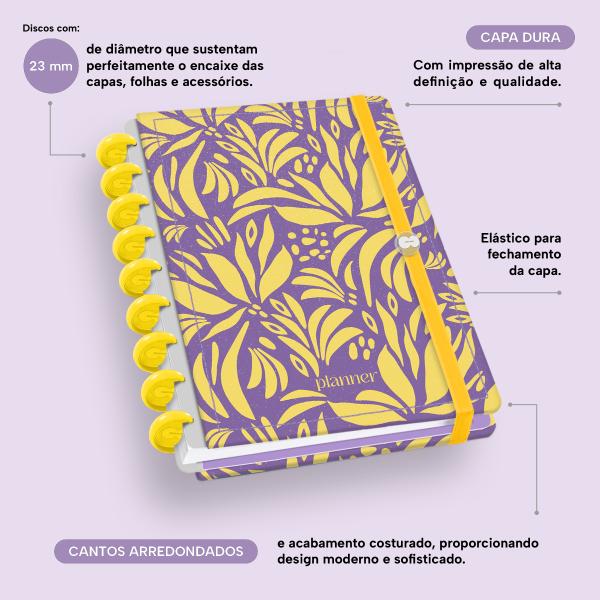 Iscool Disc Prime Planner Datado Glamour Color Leaves Roxo