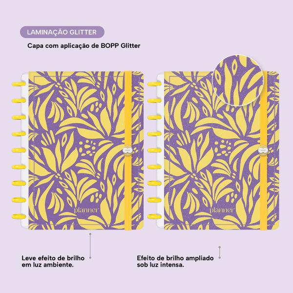 Iscool Disc Prime Planner Datado Glamour Color Leaves Roxo
