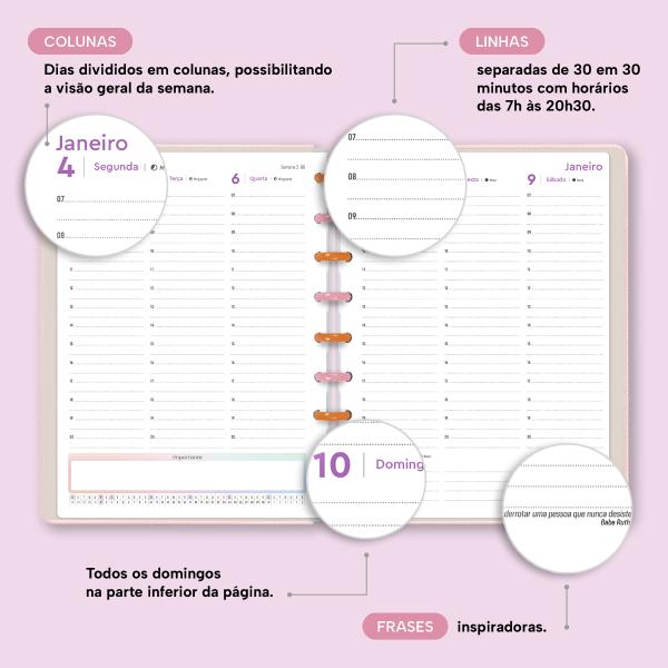 Iscool Disc Prime Planner Datado Amuleto Mão de Fátima