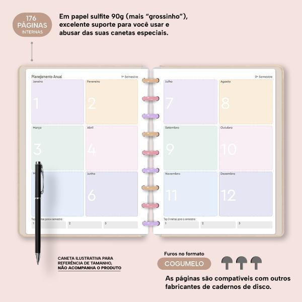 Iscool Disc Prime Planner Datado Amuleto Sol Celestial