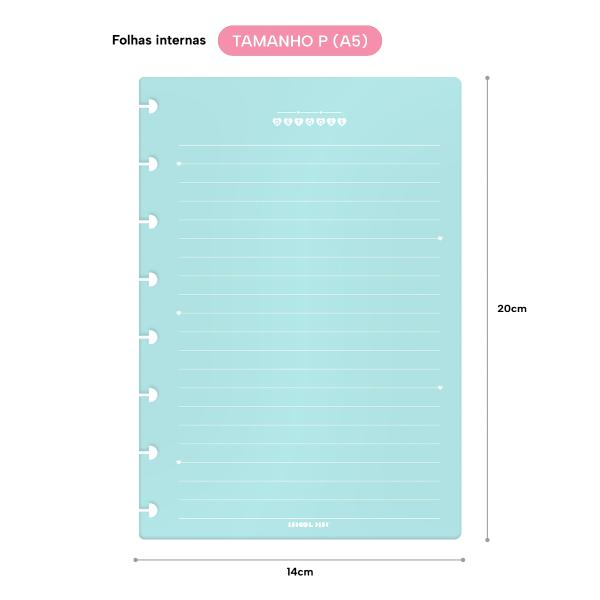 Refil Iscool Disc Pauta Branca Color Candy Mix 14x20 cm 90g 50 folhas