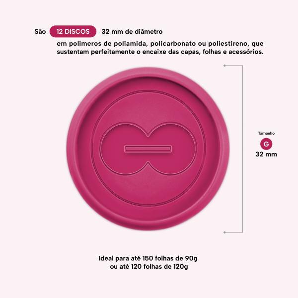Disco 32 mm Pink - Caixa com 12 Unidades